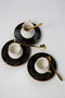 Coffee Cups Set (6Pcs / Black) + Small Shaped Spoon (β)