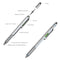 MyBat 6 in 1 Multi-function Stylus Pen (with Ballpoint Pen & Two End Screwdrivers & Level Scale) - Silver