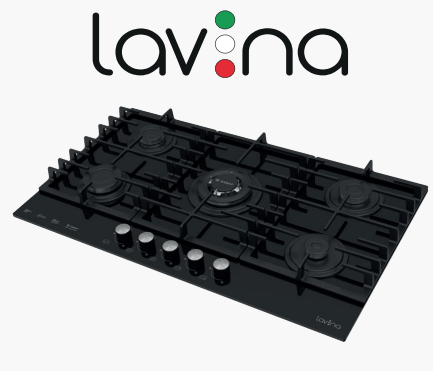 Lavina - Gas 90cm / 5 Burner / Black
