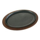 Lodge - Cast Iron Large Oval Fajita Platter with Wood Base (β)