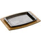 Lodge - Cast Iron Platter 34x24cm with Wooden Base (β)