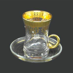 ITS - OTT Tea Istikana Gold with Handle Set of 6 Pieces (β)