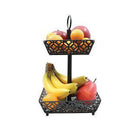Table Craft - Two Tiered Fruit Basket Square Black (β)