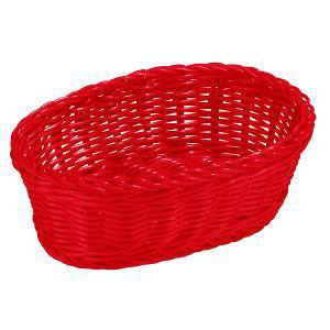 Table Craft - Polycarbonate Oval Red Basket 19x14x8cm (β)