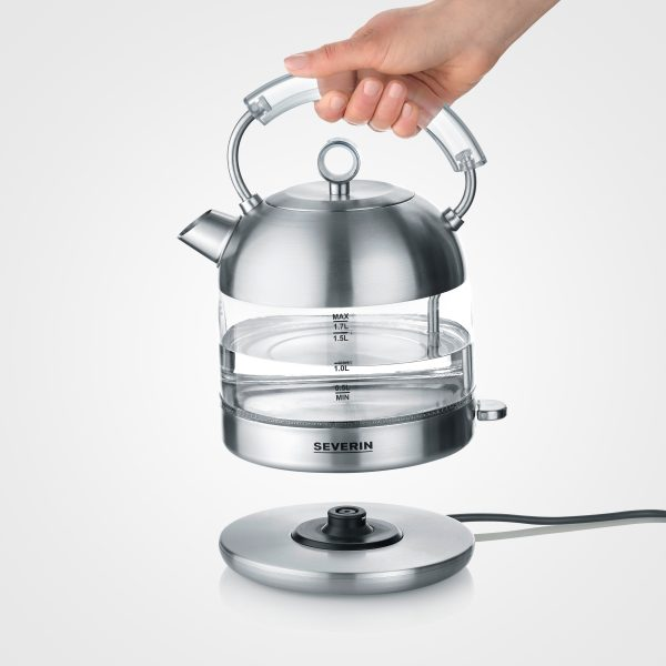 Severin - Retro glass kettle 2400 W. 1,7 l capacity 
with attractive blue light