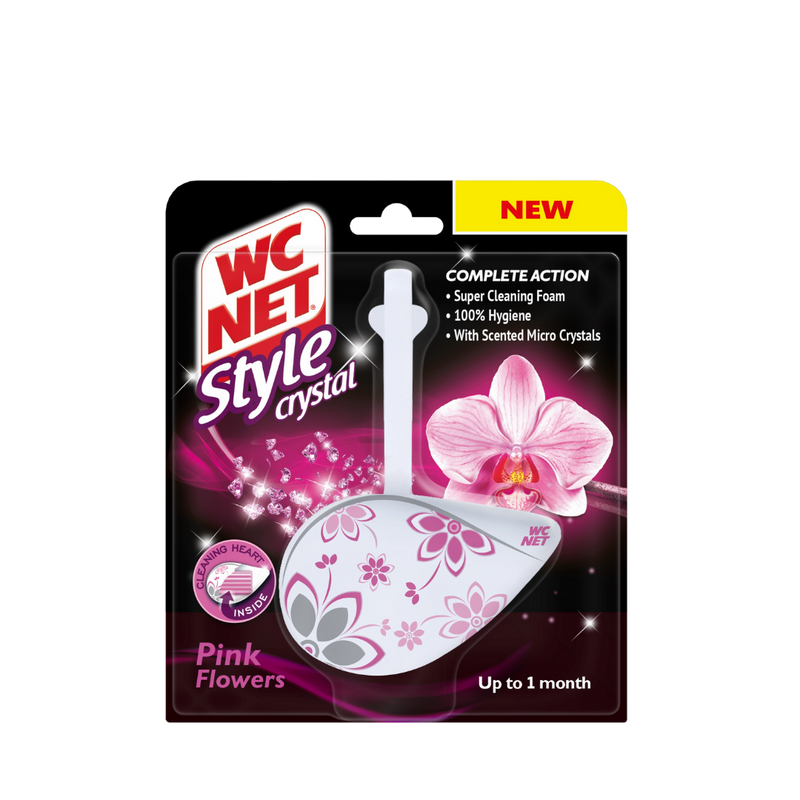 WC NET - Crystal gel pink flowers one block
