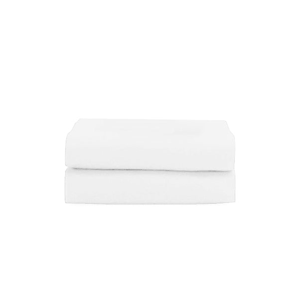TXON - Single - Cotton & Polyester White Flat Sheet (185 x 265) cm