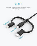 Anker Powerline Ii 3In1 Cable 3Ft Black 10