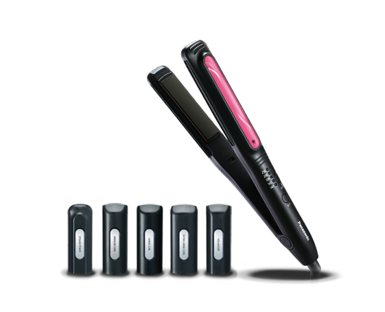Panasonic - Hair Straightener With 5 Attachments (230 Degrees / Ceramic Plates)