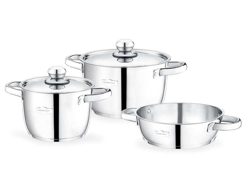 Eliot 3 Pieces Cookware Set (Stainless Steel) 18/10 (β)