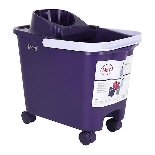 Mery - Rect. Bucket + Wringer With Weels Lila 14 L