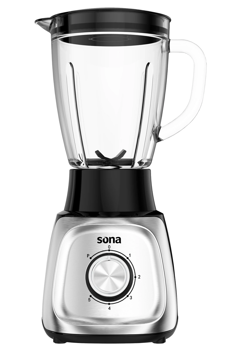 Sona - Blender 600W / 1.5L / 2 speeds Glass Jar / Silver
