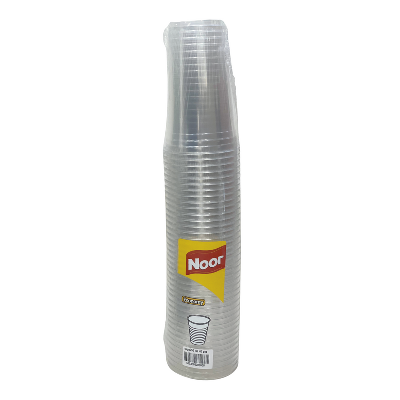 Noor - Clear Plastic Cups 750Ml 40 Cups