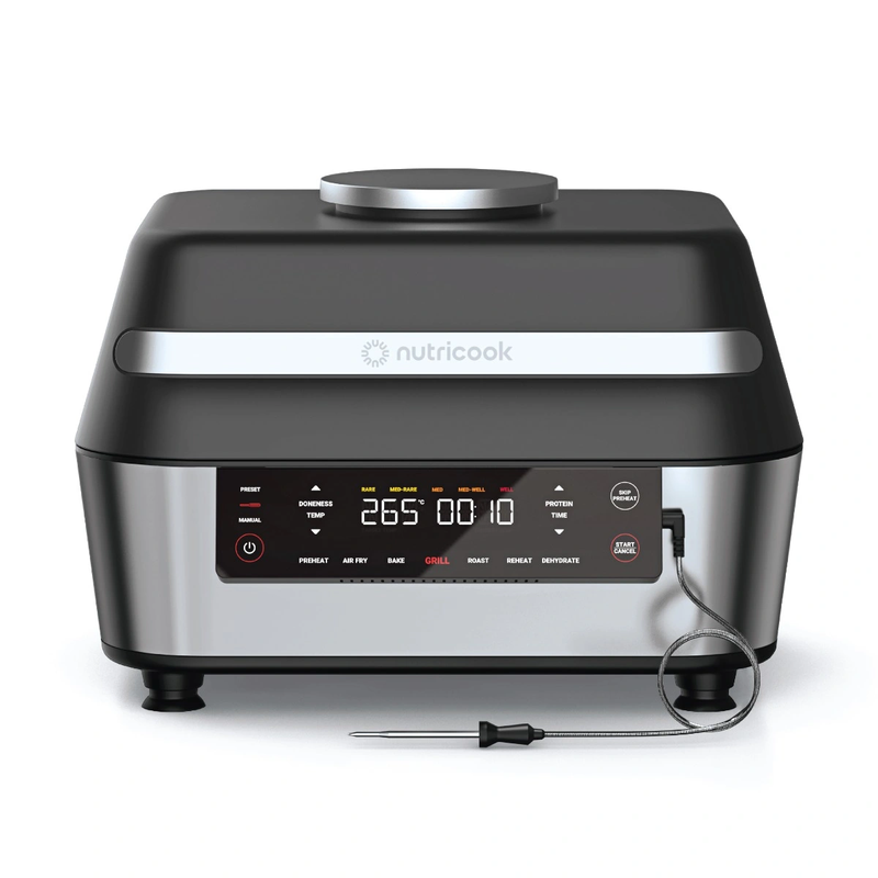 Nutricook - Smart Indoor Grill & Air Fryer XL ( 8.5L, with Builtin Thermometer / 1760W )